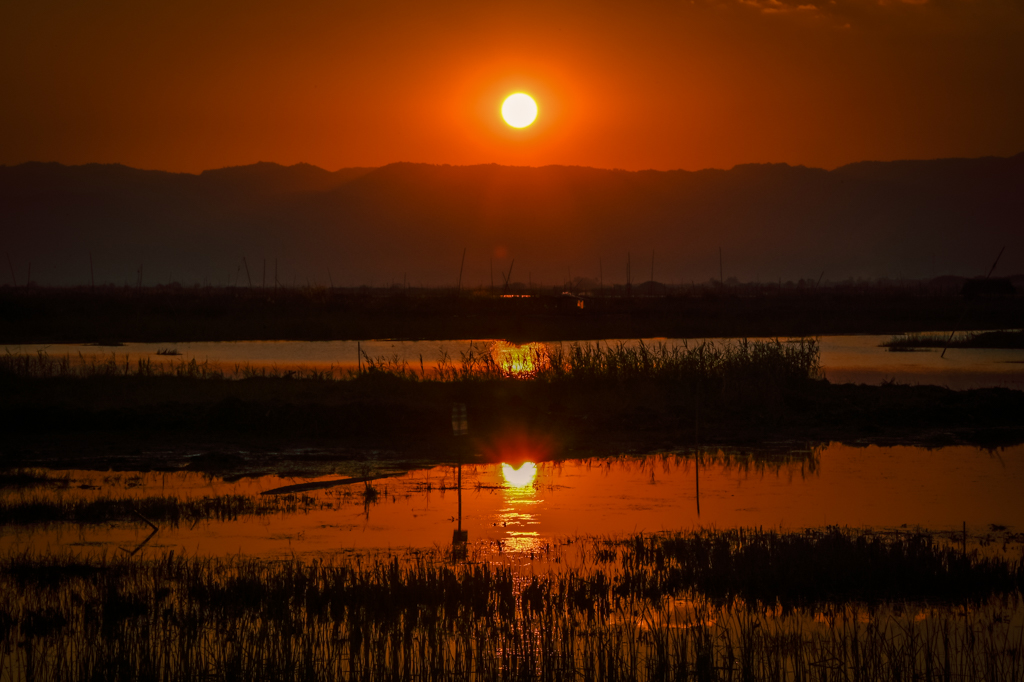 Myanmar Inle Lake Sunset