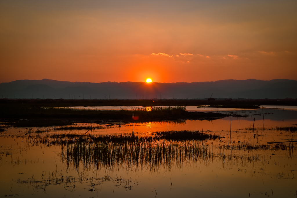 Myanmar Inle Lake Sunset