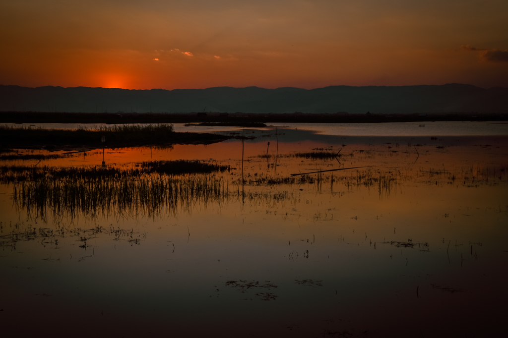 Myanmar Inle Lake Sunset